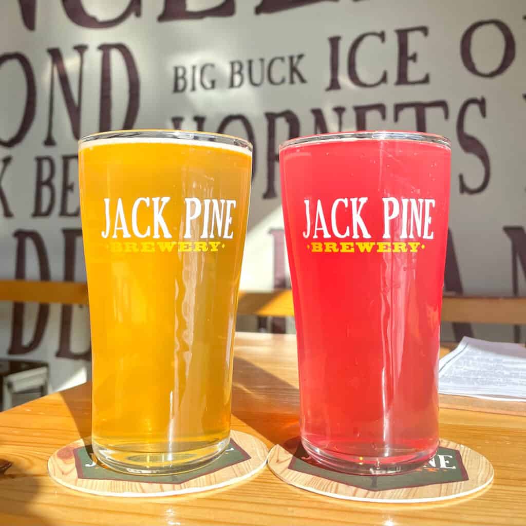Square photo of beer and seltzer from Jack Pine Brewery