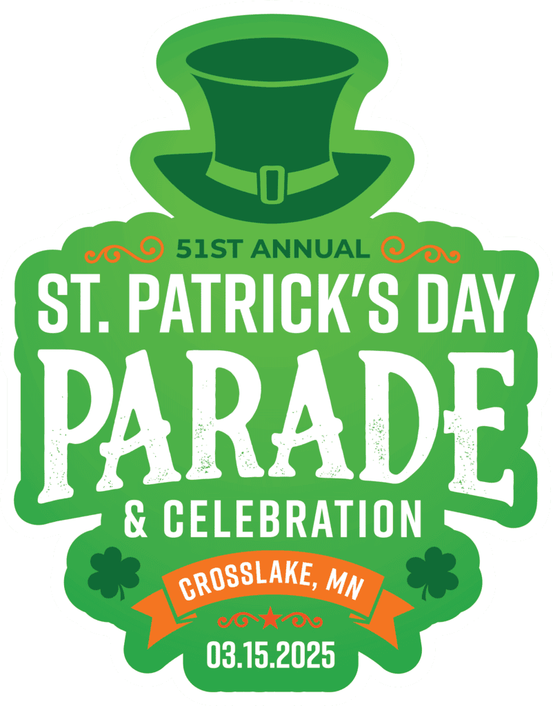 This is a logo for the Crosslake 51st Annual St. Patrick's Day Parade
