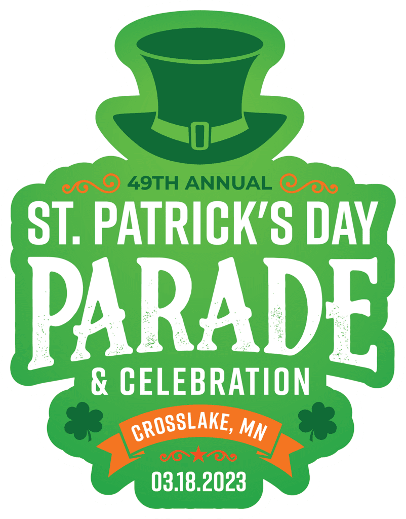2023 Green White Black and Orange St. Patrick's Day Parade and Celebration Logo